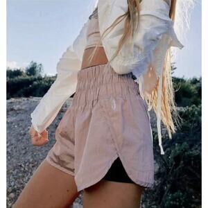 Free People Movement The Way Home Shorts Mauve Pull-on Elastic Waist Size Medium